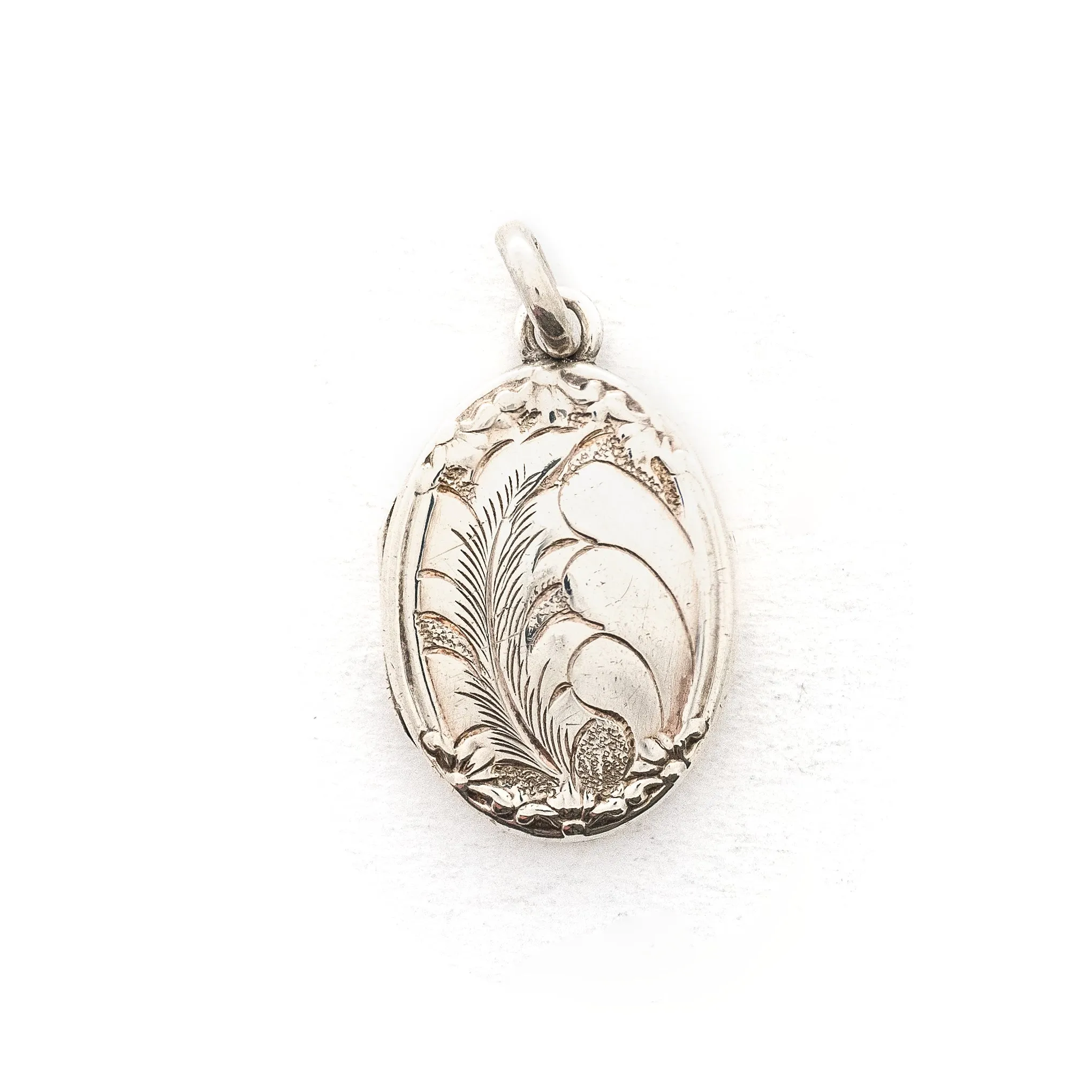 Sterling Silver Vintage Feather Locket