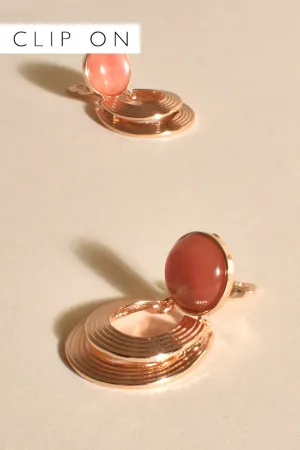Stone Top Clip On Earrings