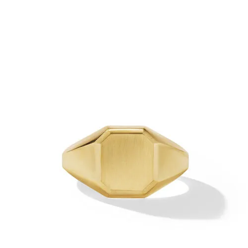 Streamline Signet Ring in 18K Yellow Gold, Size 10