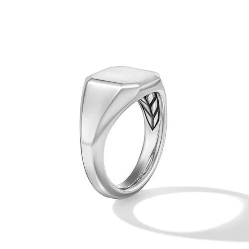 Streamline Signet Ring in Sterling Silver, Size 10