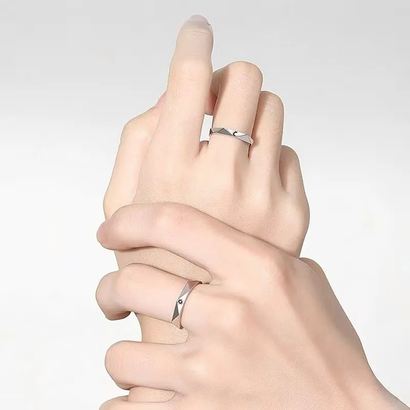 Sun and Moon Couple Rings - Couple Rings Set Promise Wedding Bands Men Women Jewelry Perfect for Valentine's Day