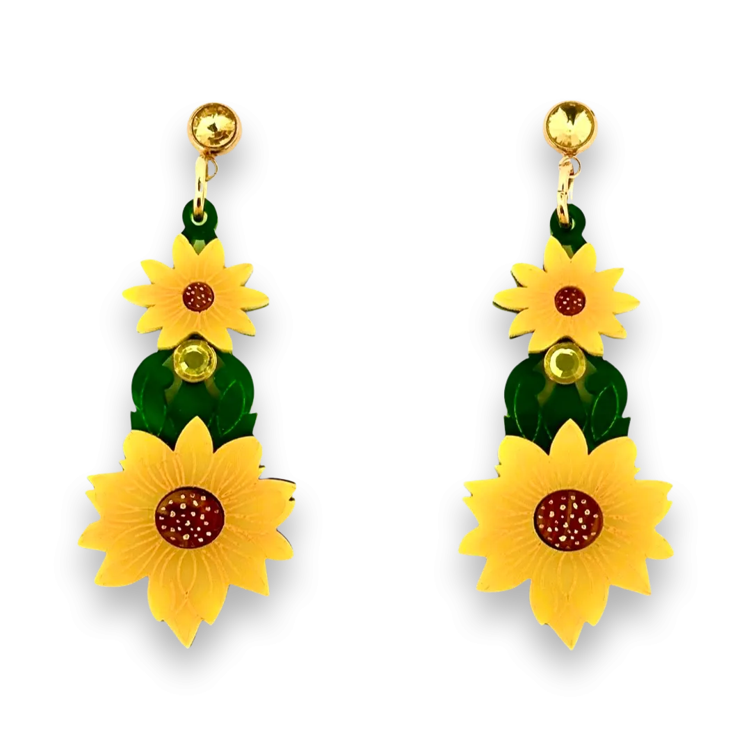 Sunflower art deco 🌻 - earrings - Set of 2