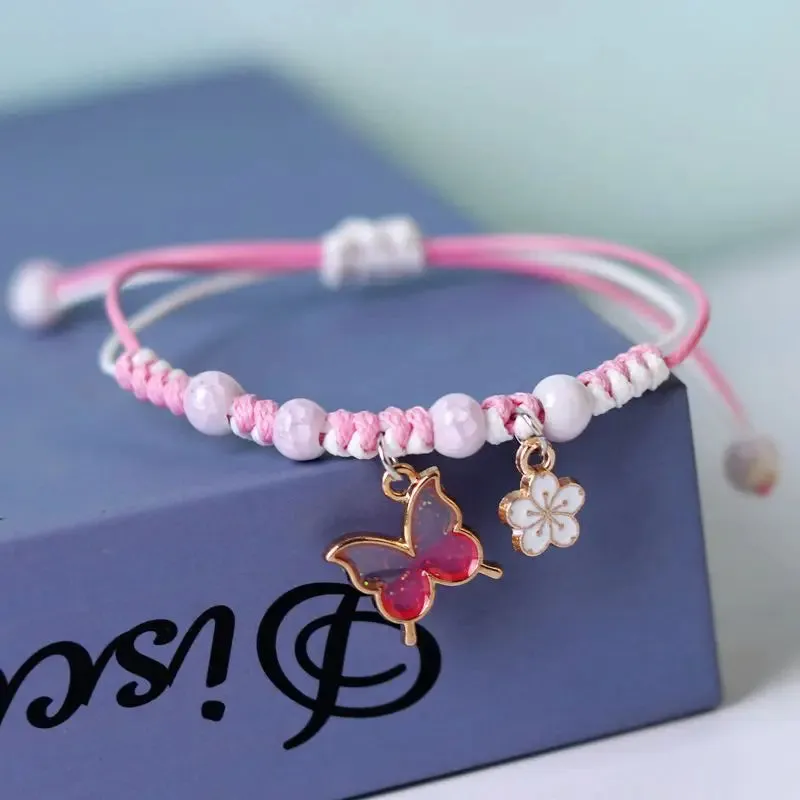 Sweet Cute Animal Cat Dog Paw Flower Bells Pendant Bracelets For Women Girls Simple Cartoon Rabbit Bracelet Friendship Jewelry