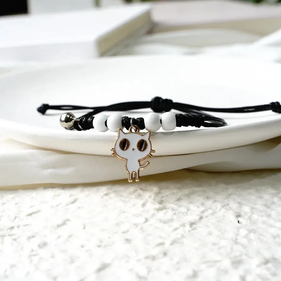 Sweet Cute Animal Cat Dog Paw Flower Bells Pendant Bracelets For Women Girls Simple Cartoon Rabbit Bracelet Friendship Jewelry