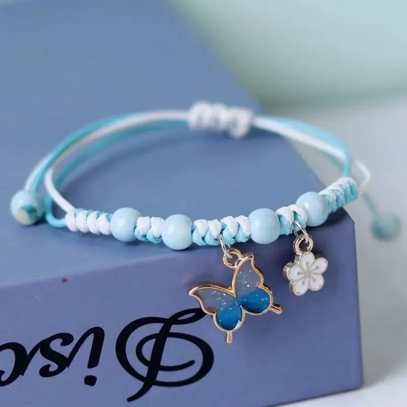 Sweet Cute Animal Cat Dog Paw Flower Bells Pendant Bracelets For Women Girls Simple Cartoon Rabbit Bracelet Friendship Jewelry