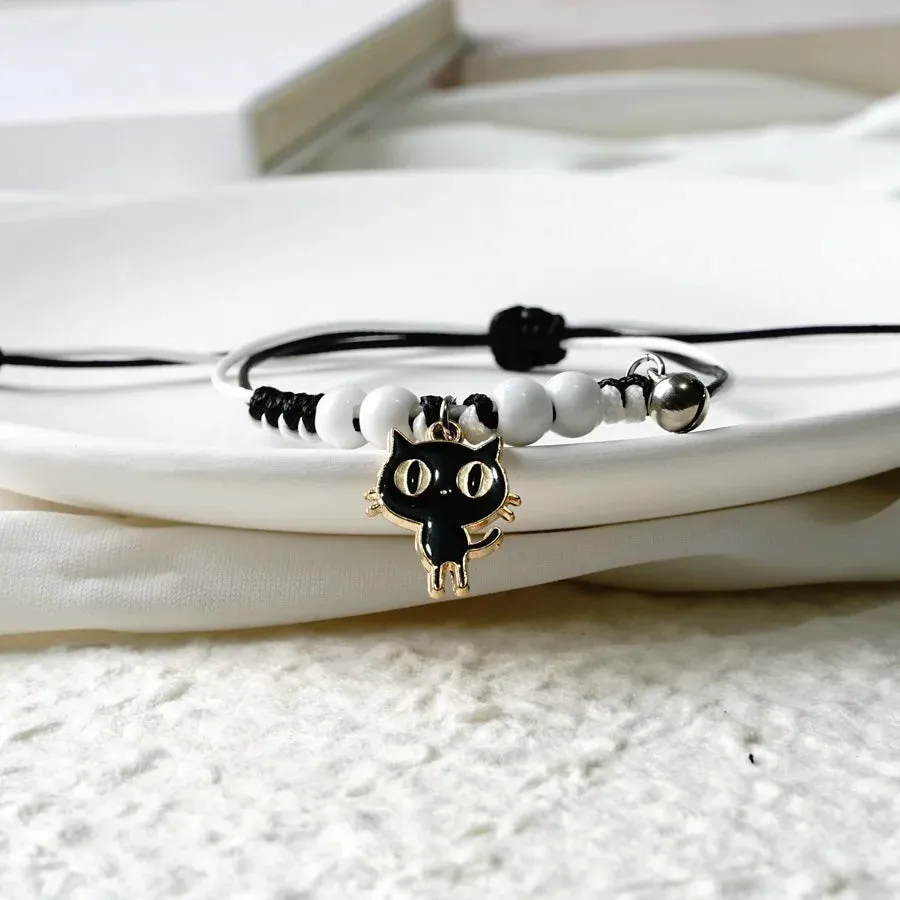 Sweet Cute Animal Cat Dog Paw Flower Bells Pendant Bracelets For Women Girls Simple Cartoon Rabbit Bracelet Friendship Jewelry