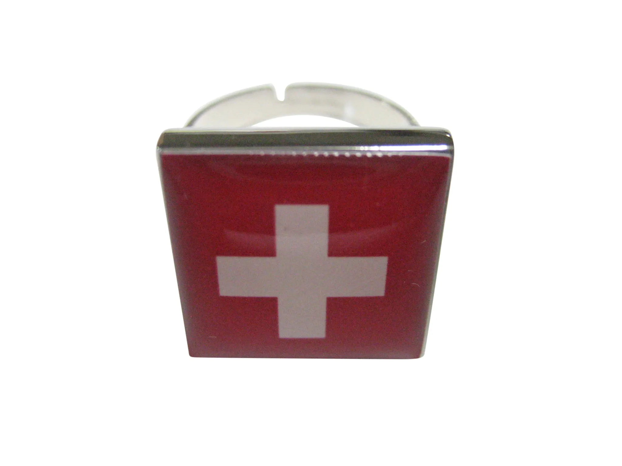 Switzerland Swiss Flag Adjustable Size Fashion Ring