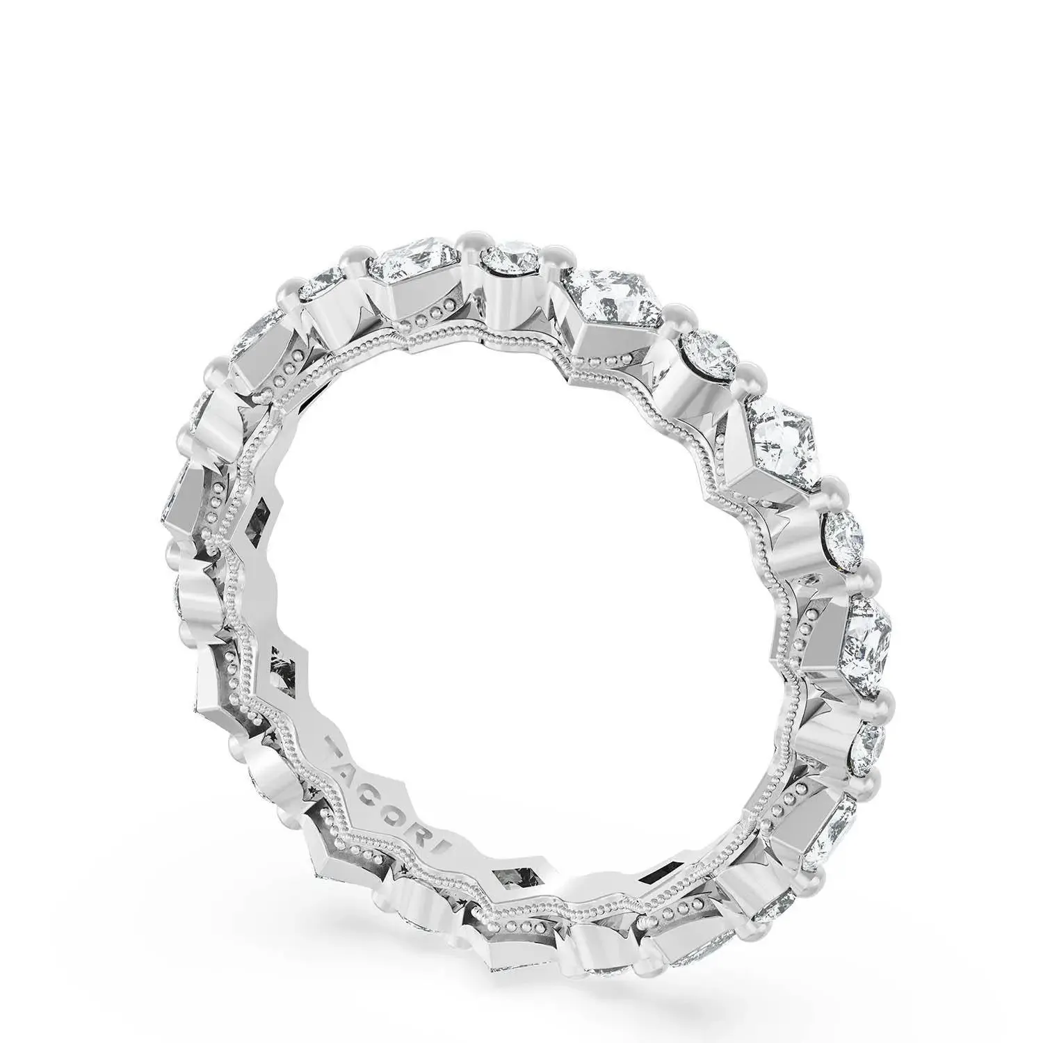 Tacori 18k White Gold Sculpted Crescent Diamond Band