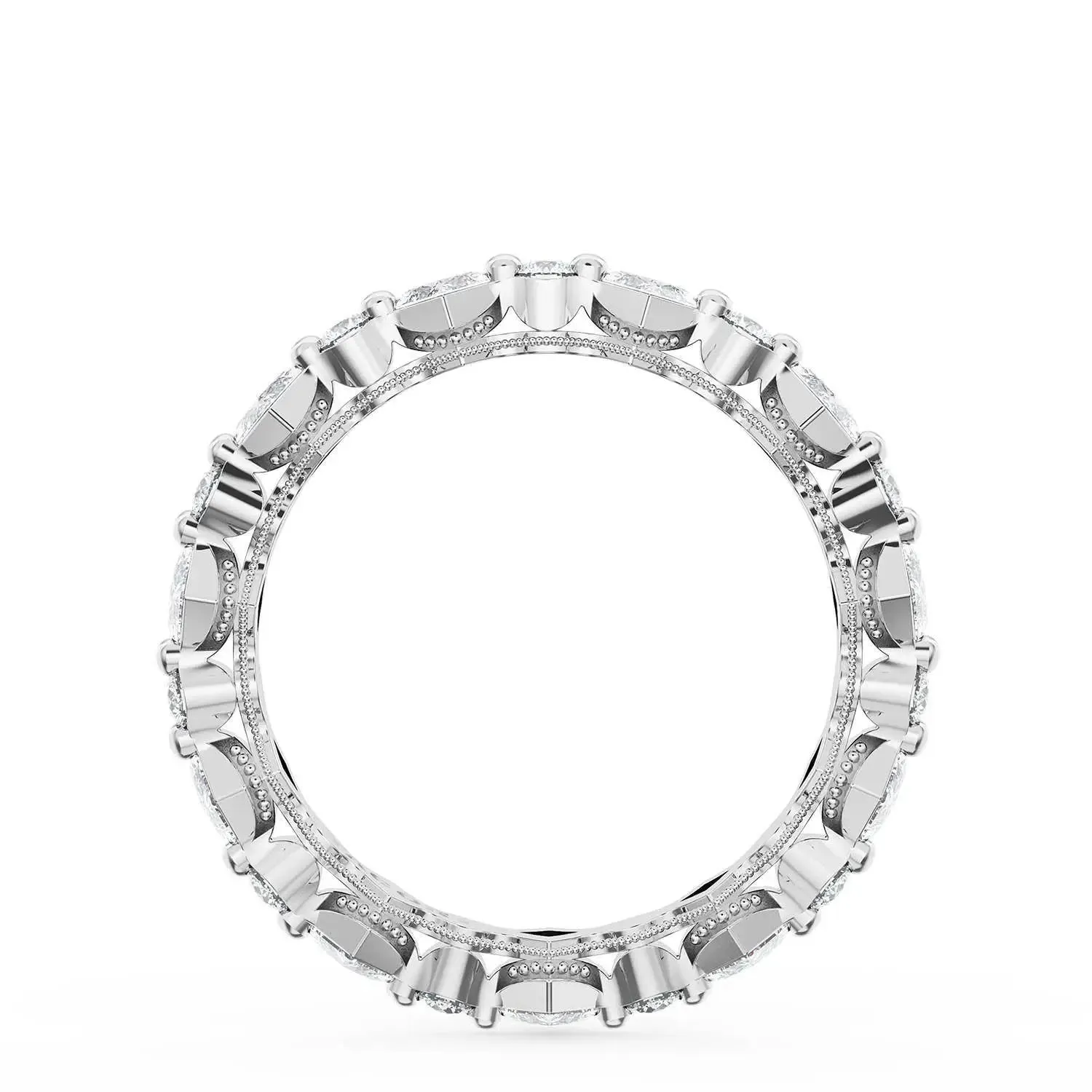 Tacori 18k White Gold Sculpted Crescent Diamond Band