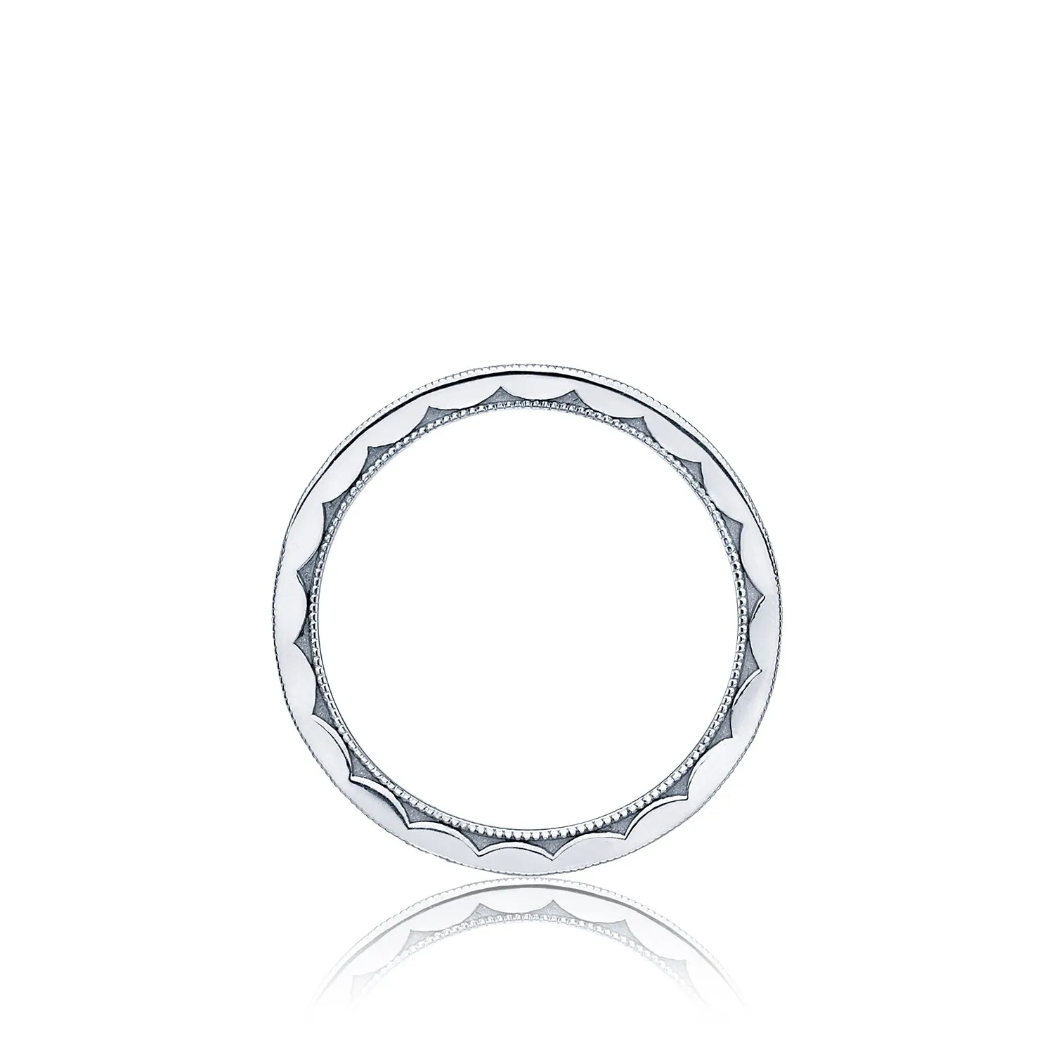 Tacori Crescent and Milgrain Diamond Engagement Ring