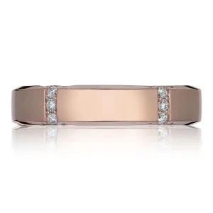 Tacori Gents Rose Gold and Diamond Wedding Band