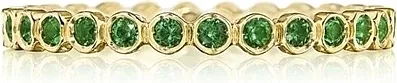 Tacori Green Emerald Bezel Set Wedding Band