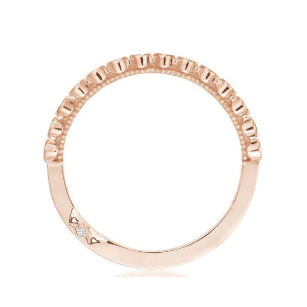 Tacori Sculpted Crescent 18K Rose Gold Pink Sapphire 3/4 Way Wedding band 200-234PKSPK