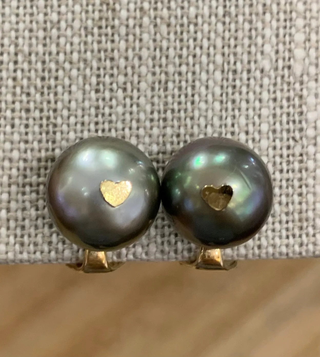 Tahitian Pearl 14K Gold Clip On Earrings