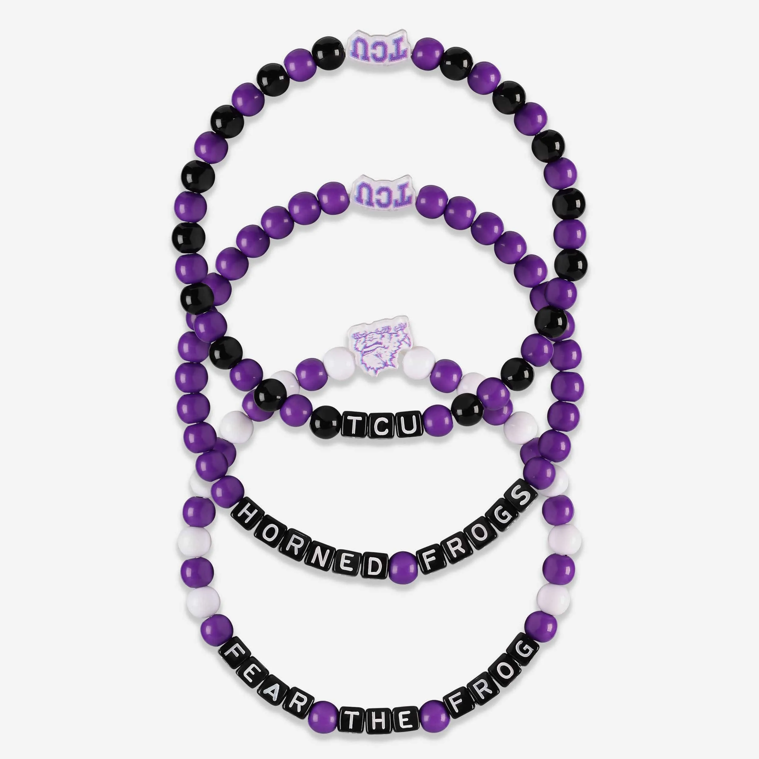 TCU Horned Frogs 3 Pack Beaded Friendship Bracelet