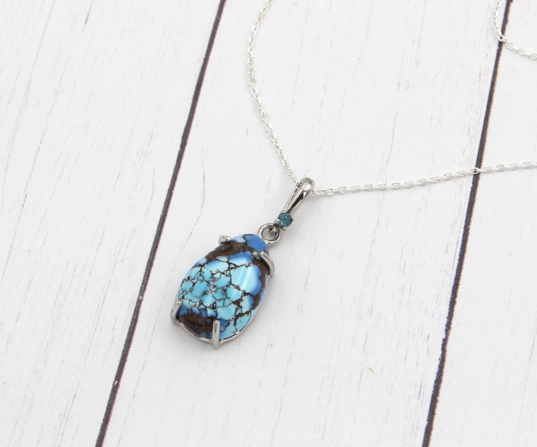 Teardrop Golden Hill Turquoise Topaz Necklace