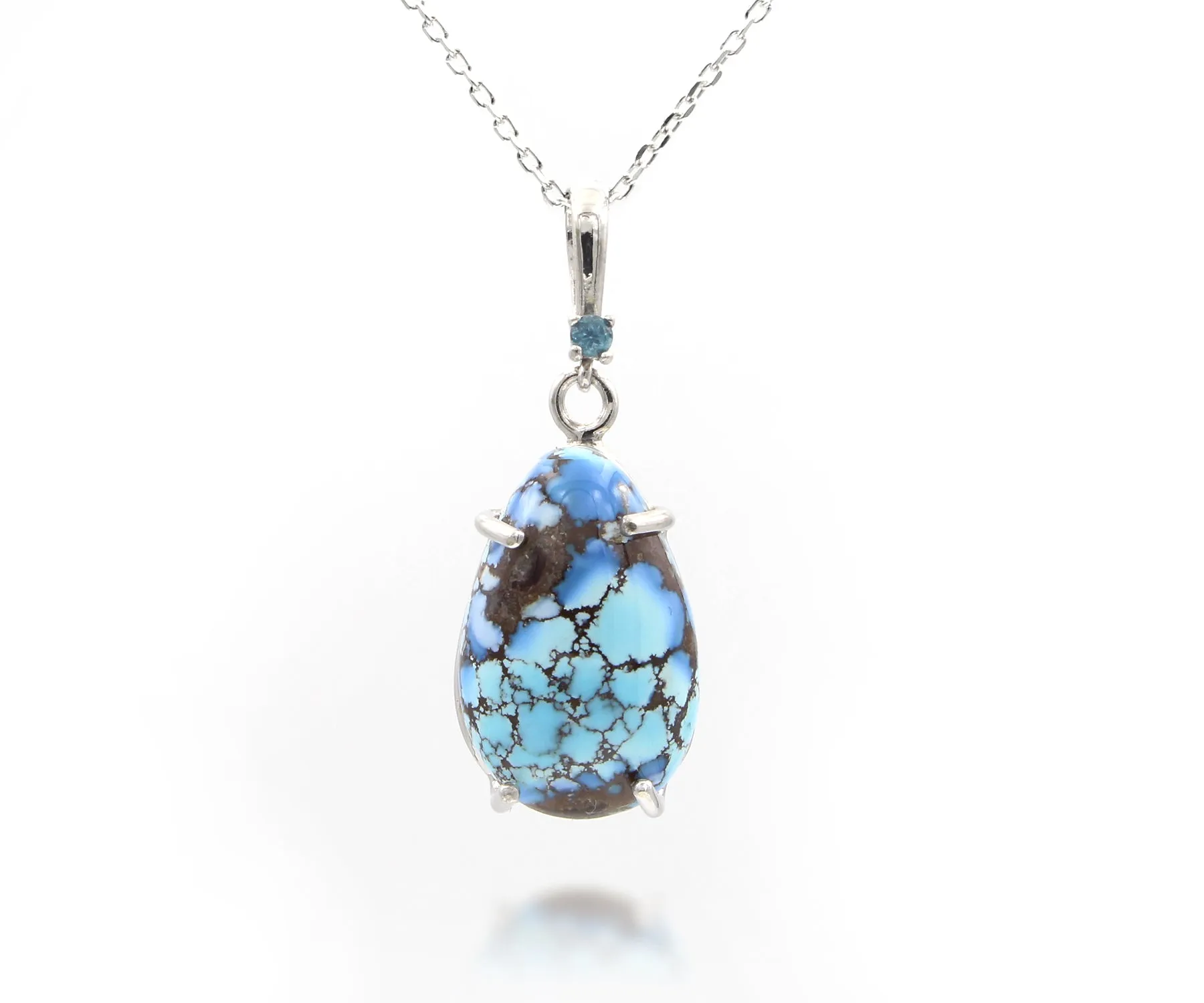 Teardrop Golden Hill Turquoise Topaz Necklace