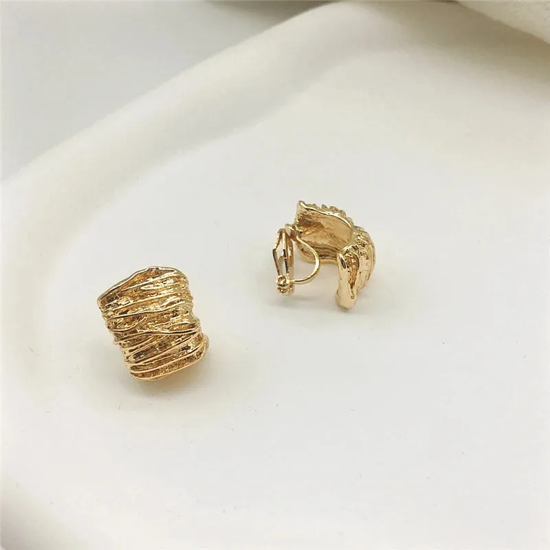 Textured Clip on Earrings
