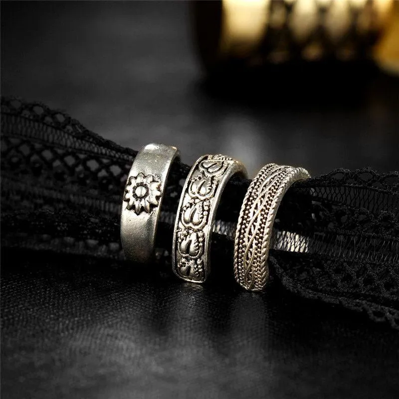 Three Piece Bohemian Toe Ring Set
