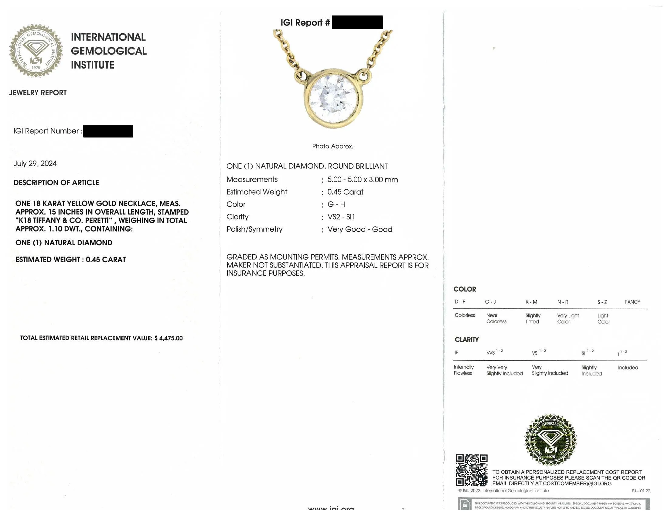 Tiffany & Co. Elsa Peretti Bezel Diamond Pendant Necklace 18K Yellow Gold .45 Ct Diamonds by the yard