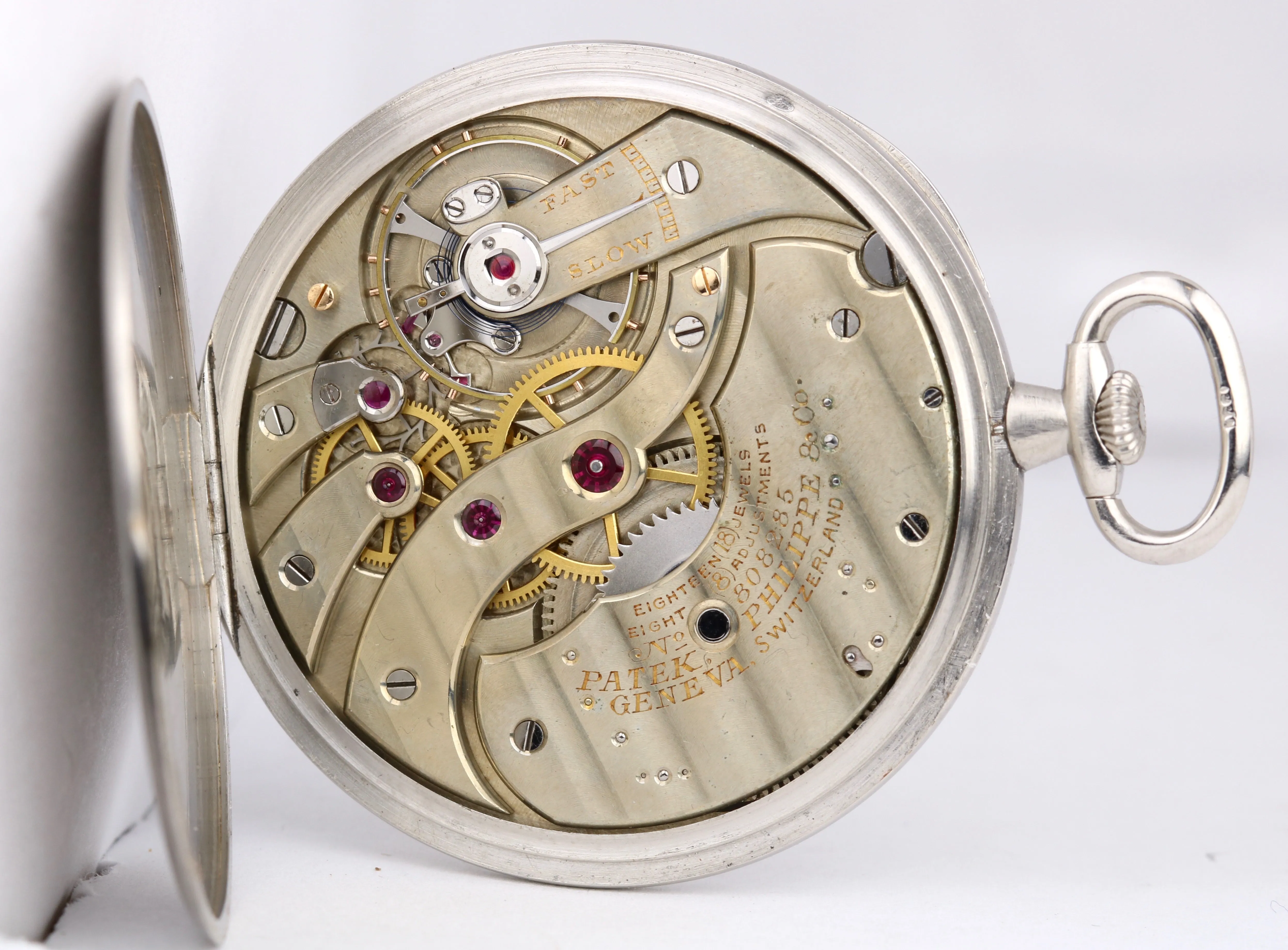 Tiffany& Co. Patek Philippe PLATINUM Open Face 18 Jewels Pocket Watch