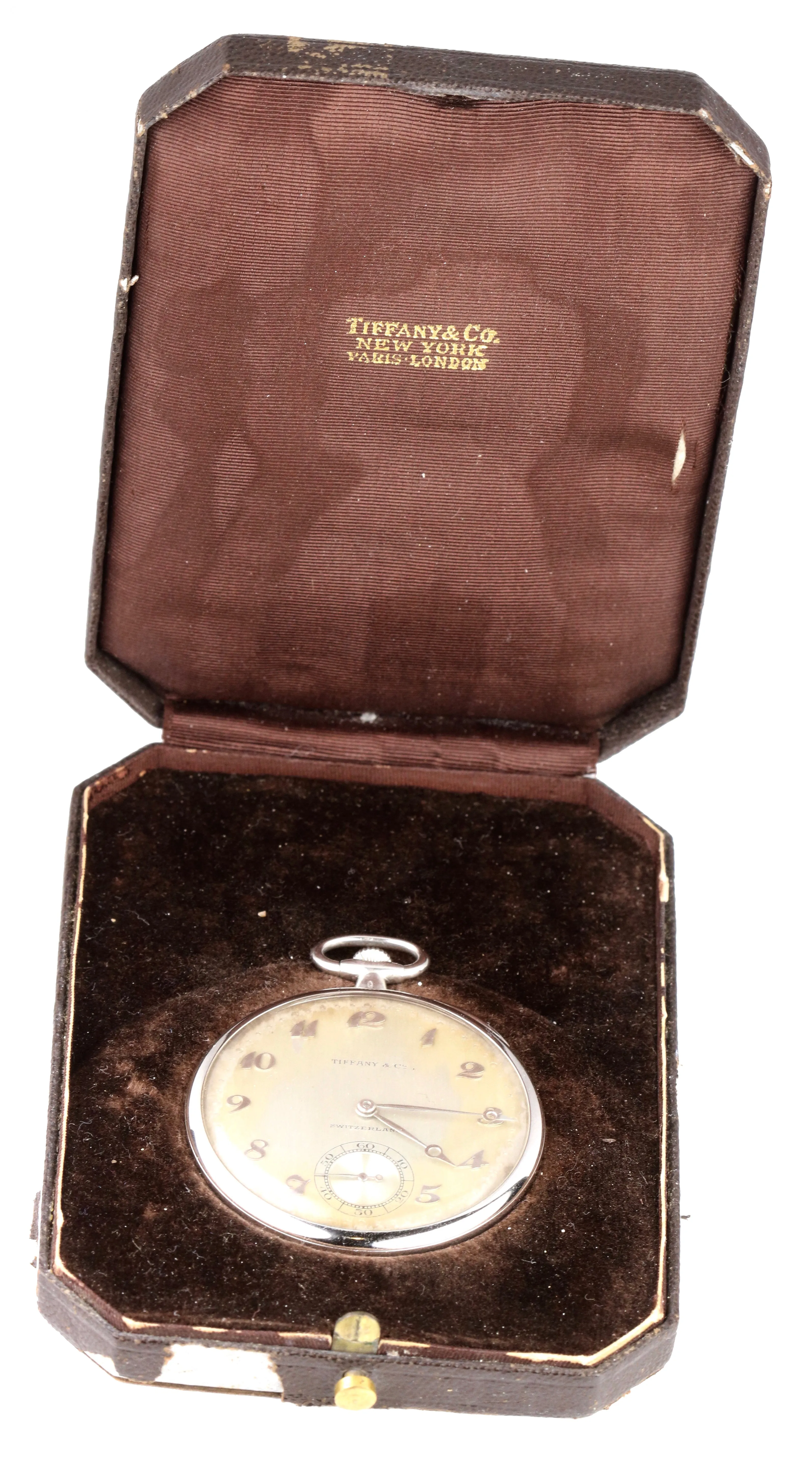 Tiffany& Co. Patek Philippe PLATINUM Open Face 18 Jewels Pocket Watch