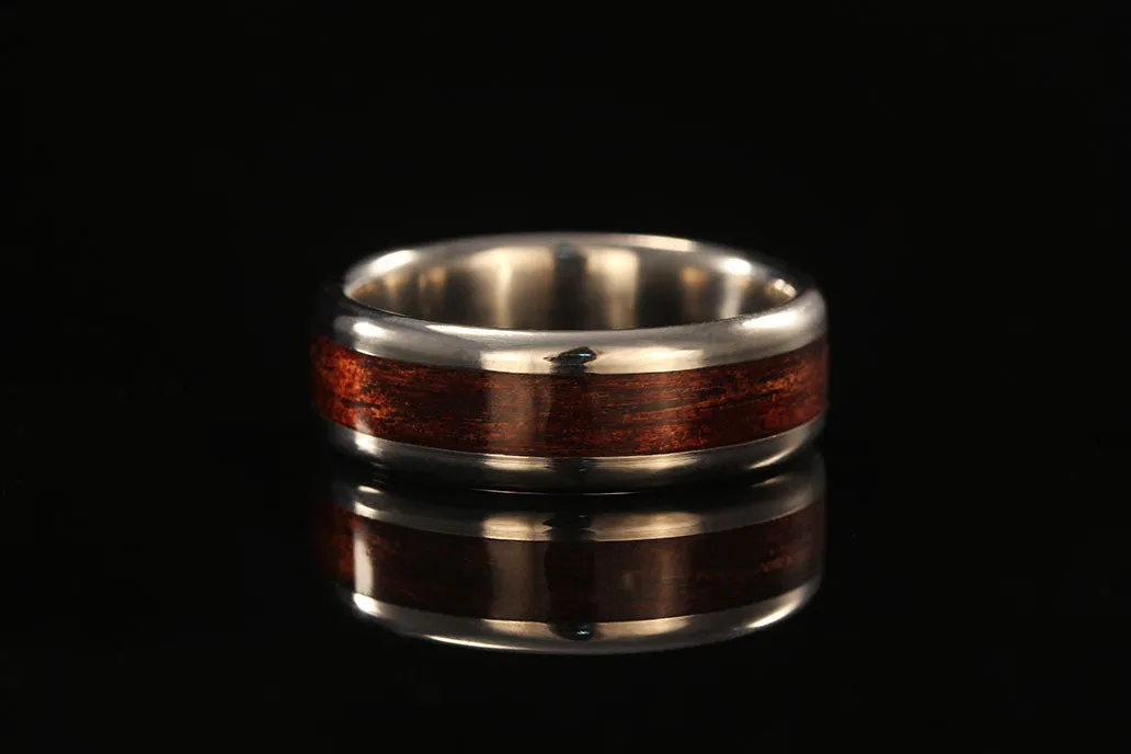 TITANIUM RING WITH HAWAIIAN KOA WOOD