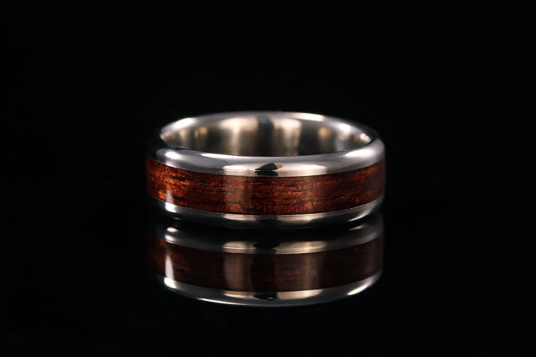 TITANIUM RING WITH HAWAIIAN KOA WOOD