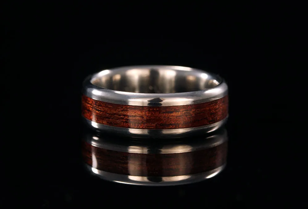 TITANIUM RING WITH HAWAIIAN KOA WOOD
