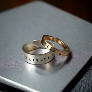 Tits Up Whiskey Back Adjustable Double Stack Ring