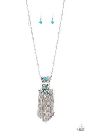Totem Tassel Blue Necklace