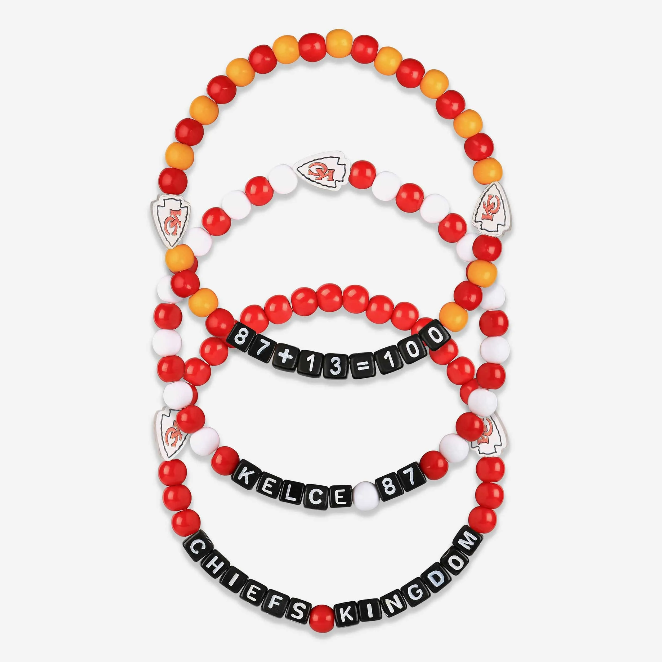 Travis Kelce Kansas City Chiefs 3 Pack Player Beaded Friendship Bracelet
