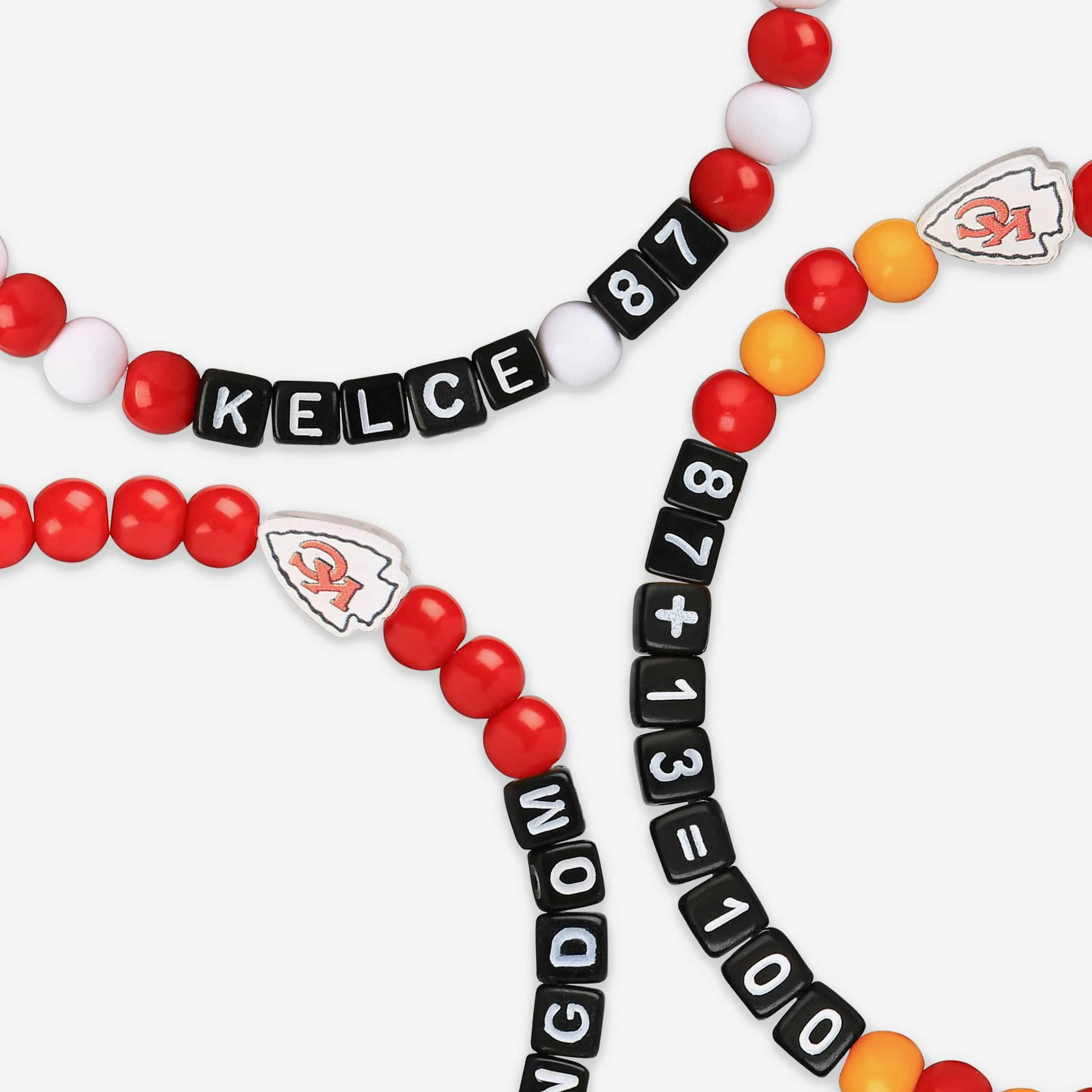 Travis Kelce Kansas City Chiefs 3 Pack Player Beaded Friendship Bracelet