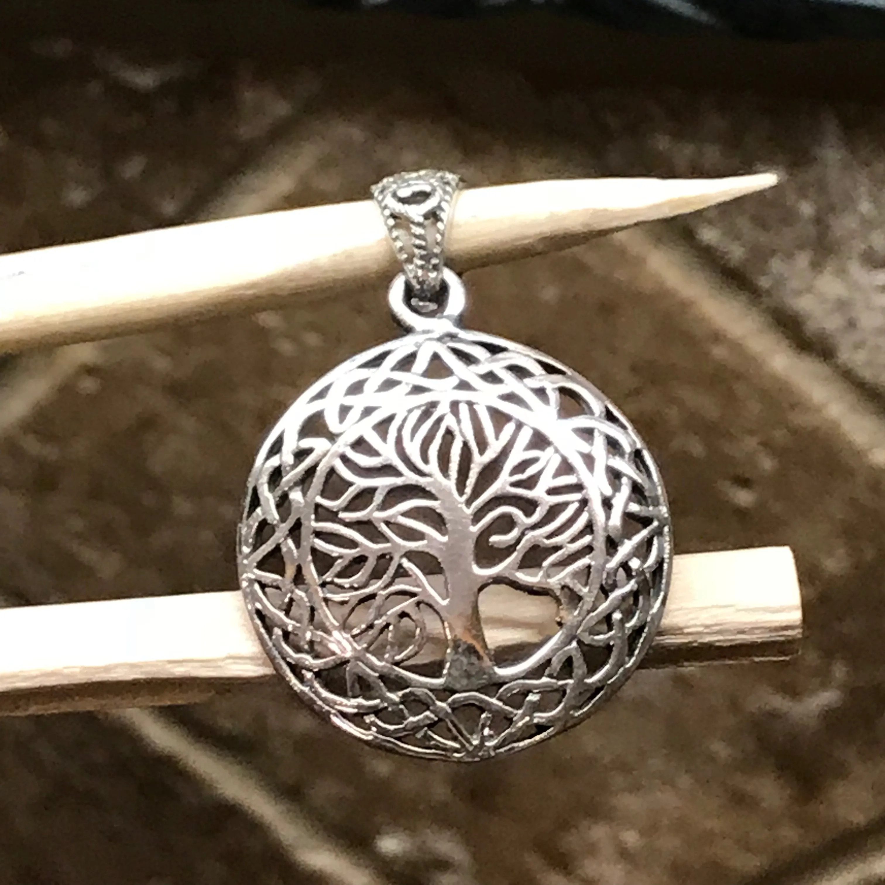 Tree of Life 925 Solid Sterling Silver Pendant 34mm