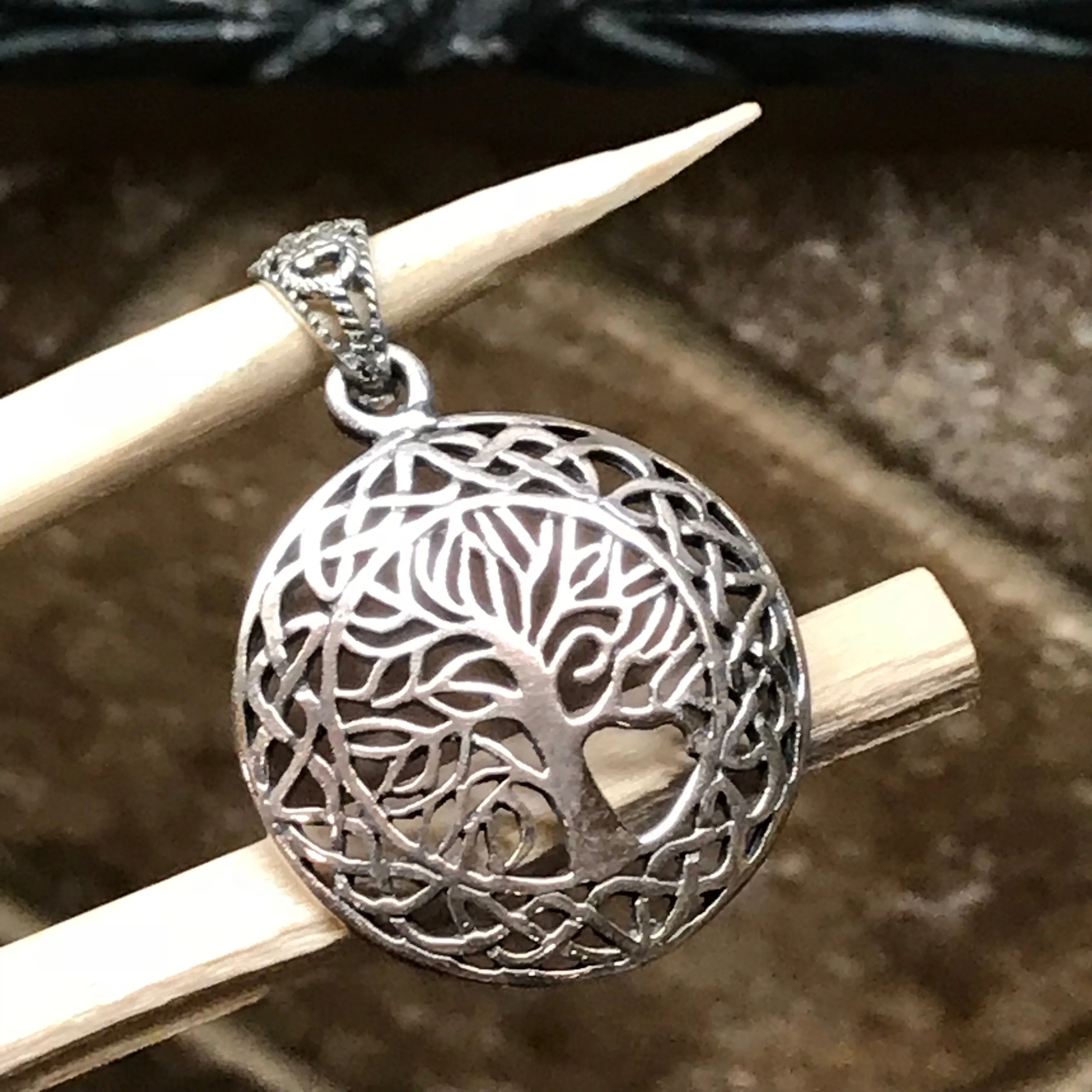 Tree of Life 925 Solid Sterling Silver Pendant 34mm