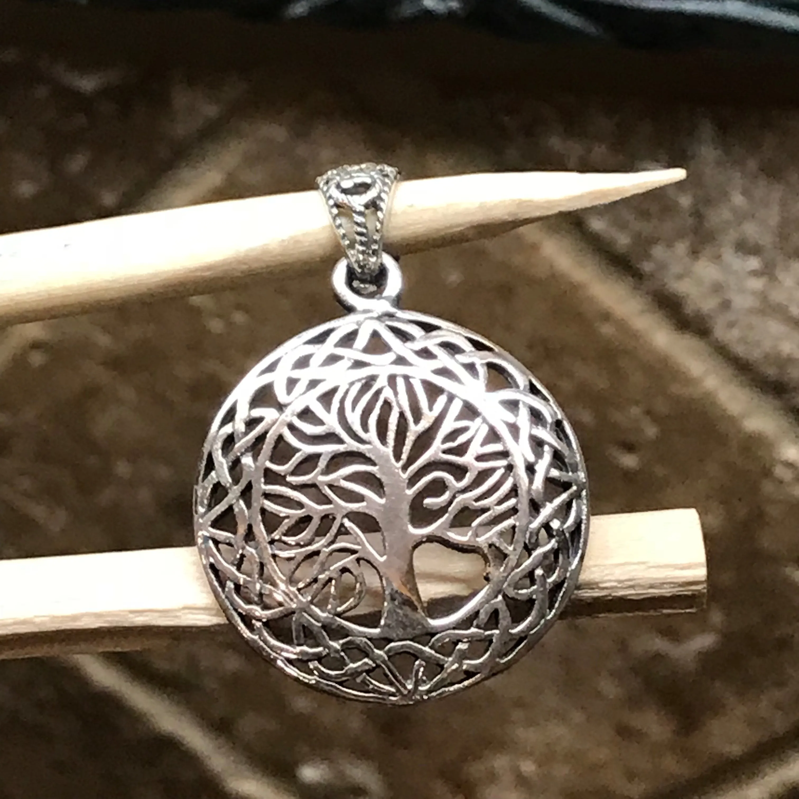 Tree of Life 925 Solid Sterling Silver Pendant 34mm