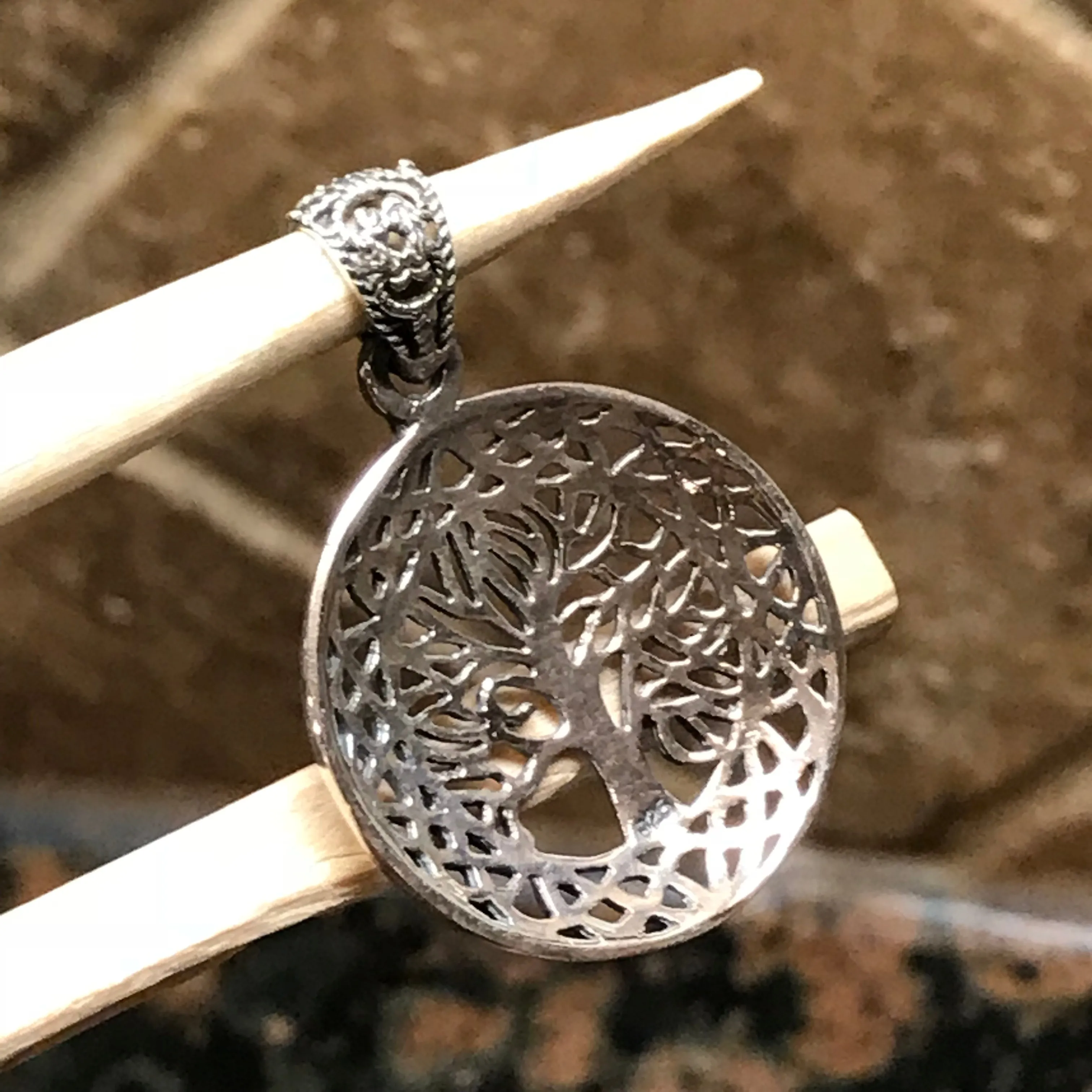 Tree of Life 925 Solid Sterling Silver Pendant 34mm