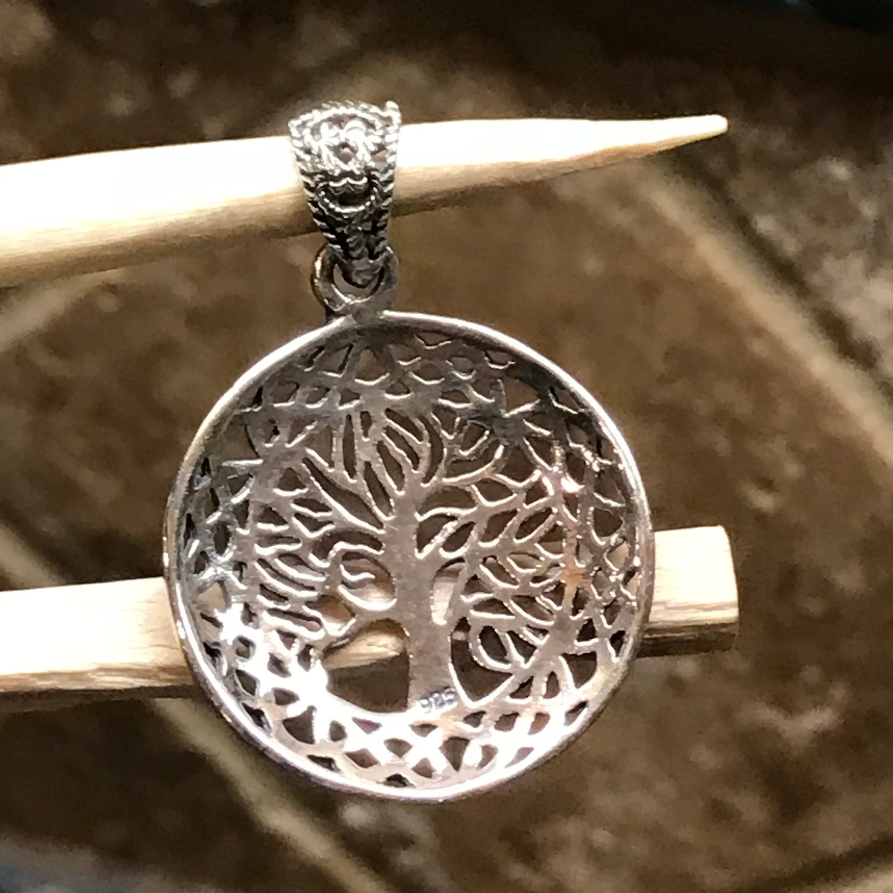 Tree of Life 925 Solid Sterling Silver Pendant 34mm
