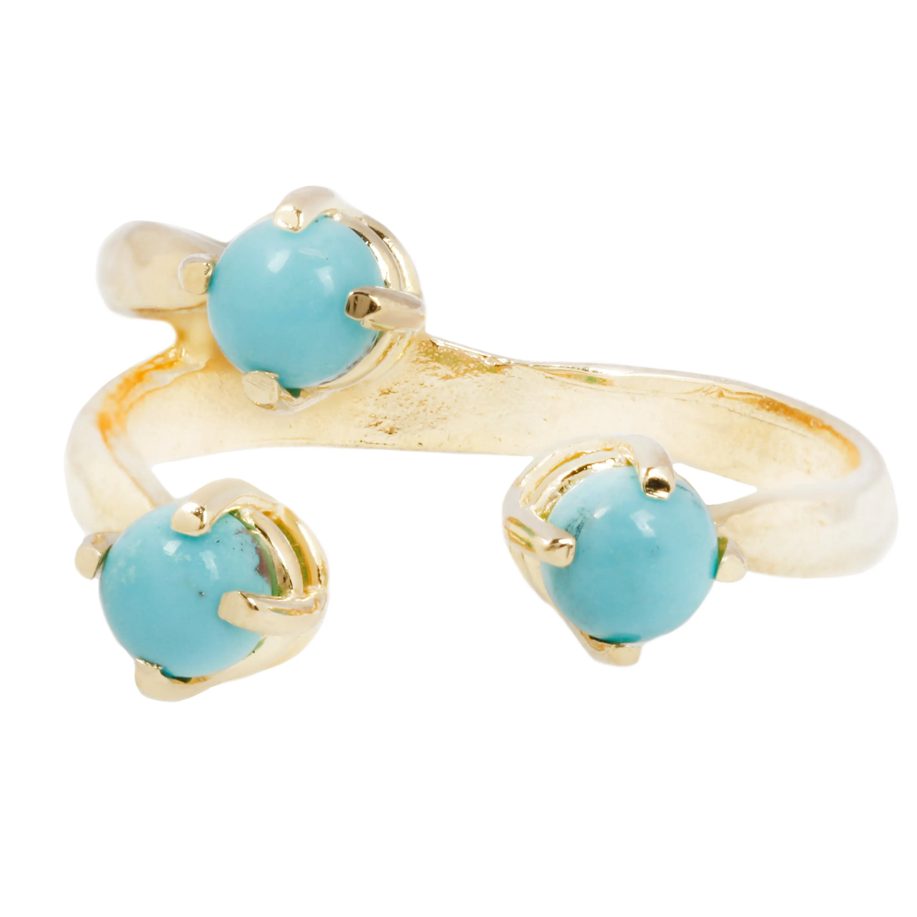 Triple Twisted Claw Ring with Stone in Turquoise
