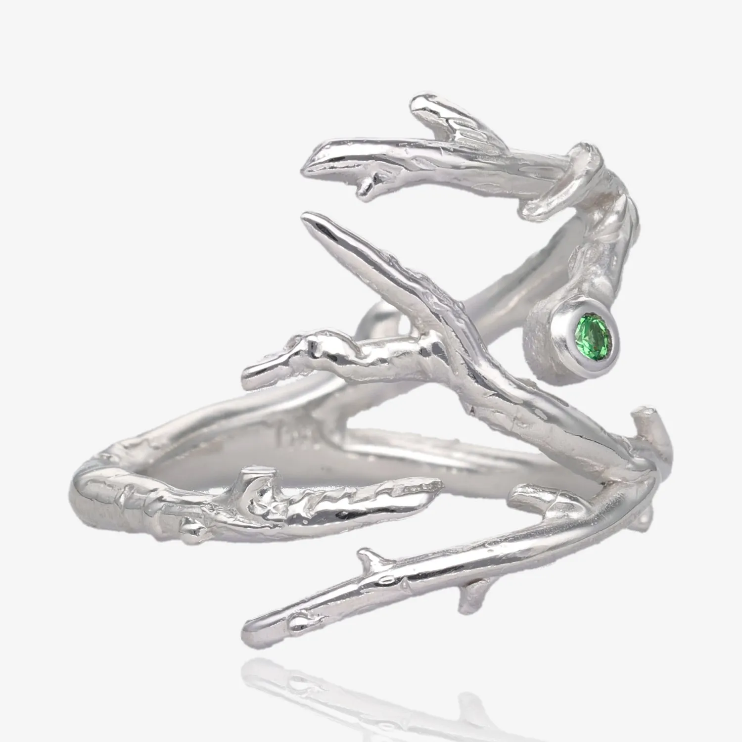 Tsavorite Garnet Twig and Branches Open Ring