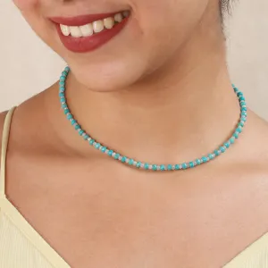 Turquoise and Moonstone Silver Necklace