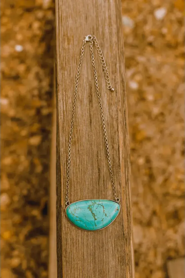 Turquoise Chunk Stone Necklace
