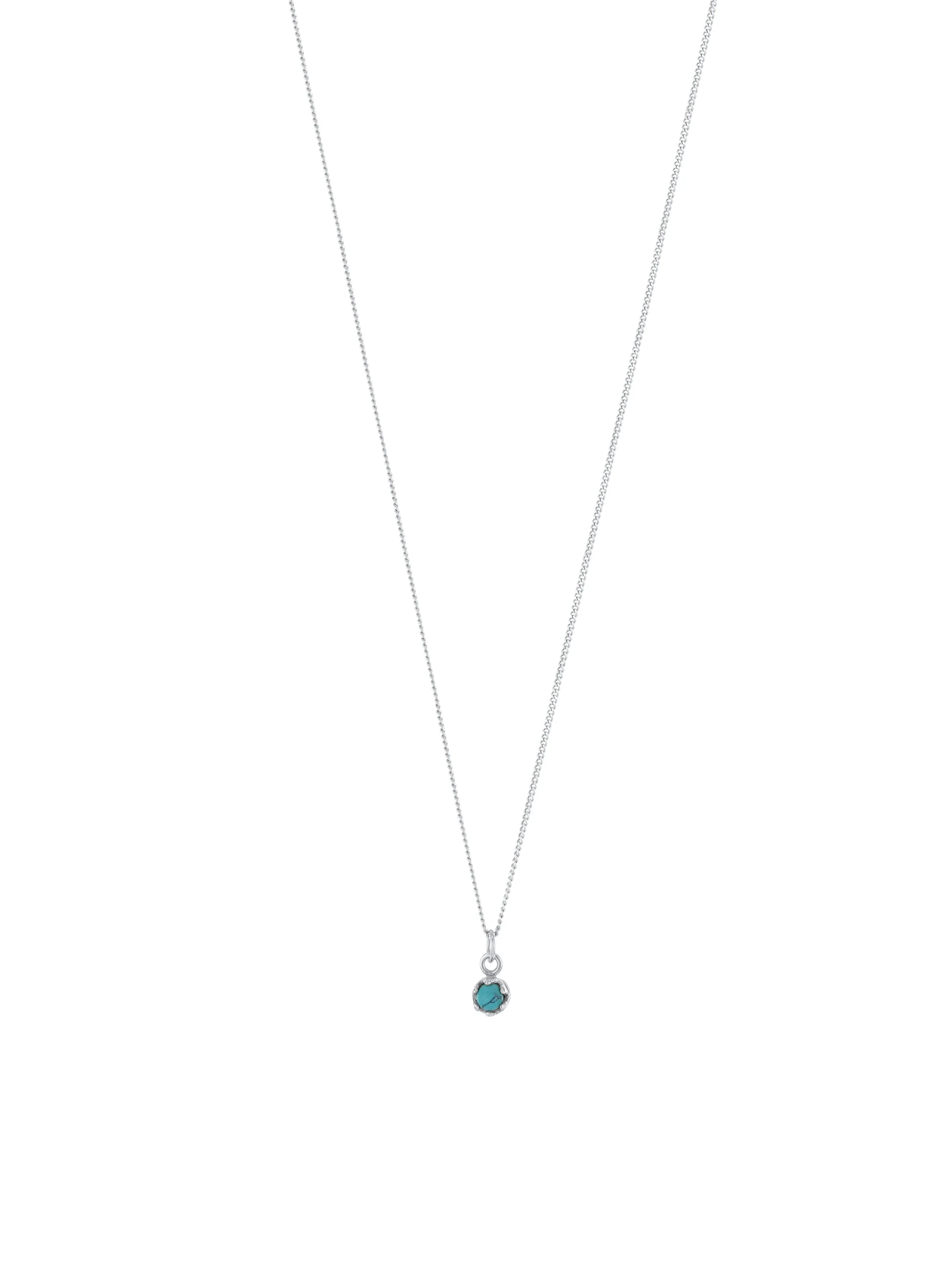 Turquoise Gemstone Necklace Sterling Silver