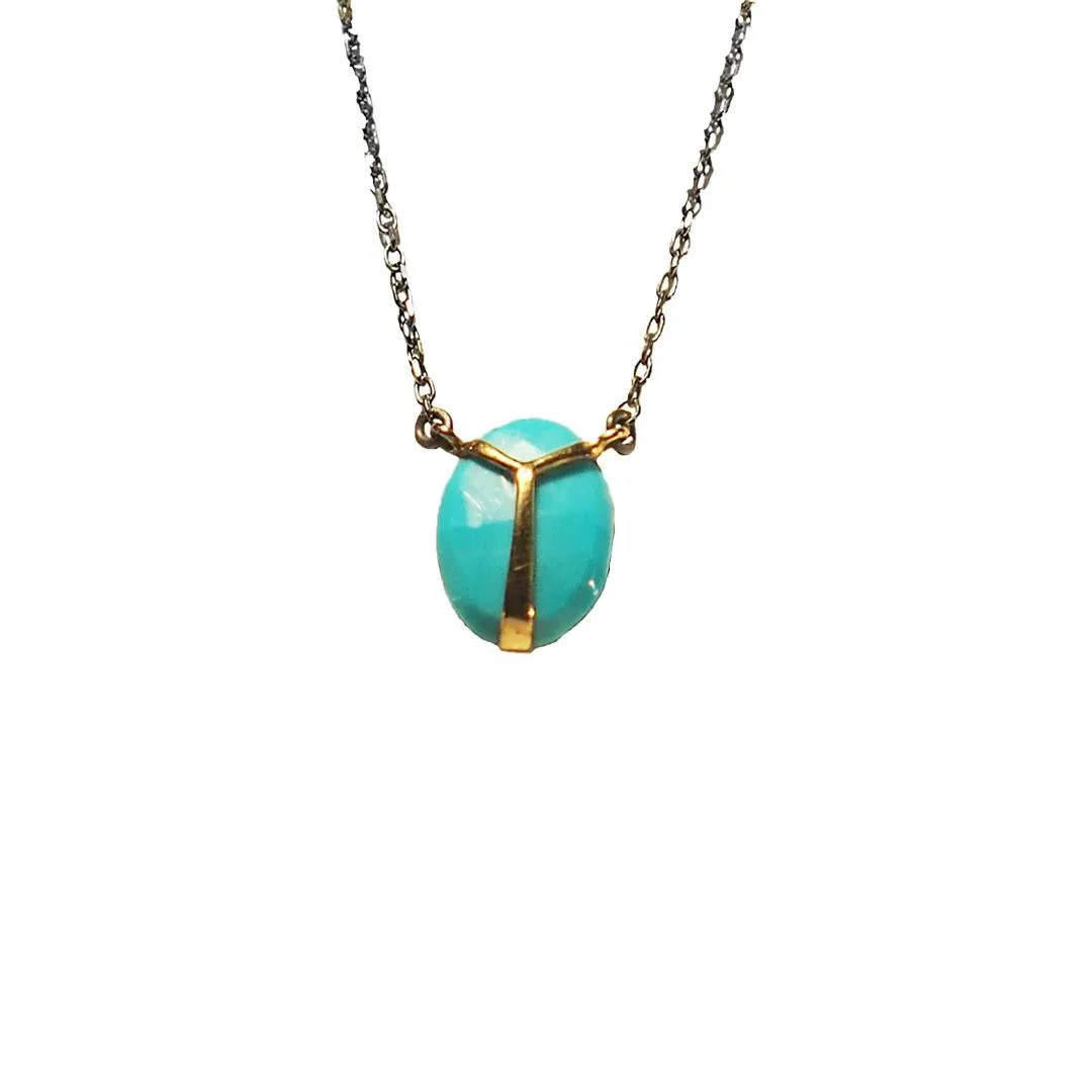 Turquoise Lucky Scarab Pendant