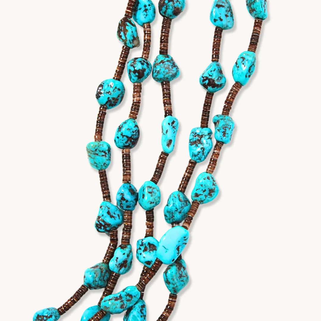 Turquoise Nugget and Heishe Beads Necklace
