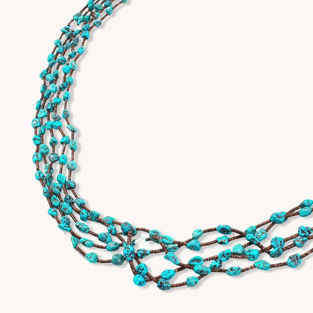 Turquoise Nugget and Heishe Beads Necklace