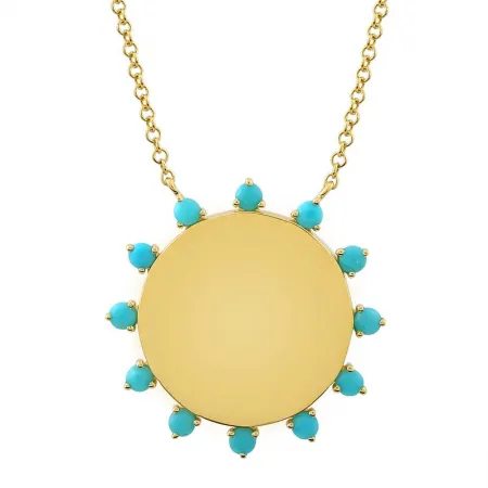 Turquoise Wreath Necklace -Circle