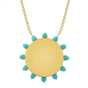 Turquoise Wreath Necklace -Circle