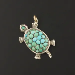 Turtle Pendant | Antique Turquoise Turtle