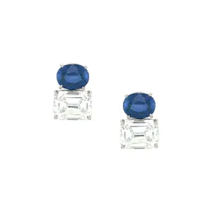 Two Stone Clip On Earrings